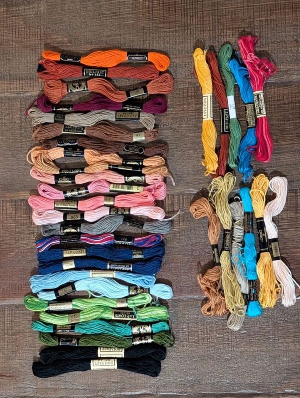 Mixed Lot DMC & Coats Clark Embroidery Thread 25 NEW & 10 Used